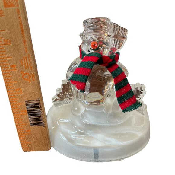 Cristal d'Arques Snowman Music Box Frosty Winter Christmas Holiday Decor France - Picture 13 of 15